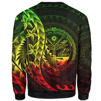 Marshall Islands Sweatshirt - Polynesian Pattern Style Reggae Color - Polynesian Pride