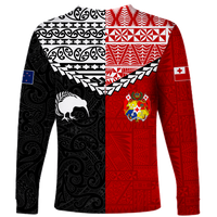 Tonga Combine New Zealand Maori Aotearoa Heritage Long Sleeve Shirt - LT12 - Polynesian Pride