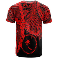 Chuuk Micronesia Custom T Shirt Tribal Wave Tattoo Red - Polynesian Pride
