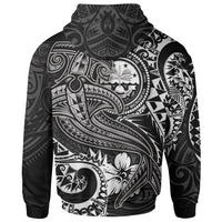 FSM Zip up Hoodie White Shark Polynesian Tattoo - Polynesian Pride