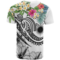 Marshall Islands Polynesian T Shirt Summer Plumeria (White) - Polynesian Pride