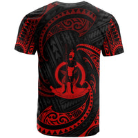 Vanuatu Polynesian Custom T Shirt Red Tribal Wave - Polynesian Pride