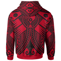 YAP Hoodie Red Seal with Polynesian Tattoo - Polynesian Pride