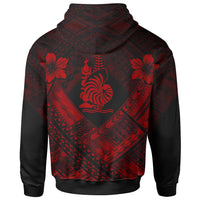 New Caledonia Polynesian Custom Hoodie New Caledonia Red Seal Camisole Hibiscus Style - Polynesian Pride