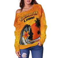 American Samoa Custom Personalised Women's Off Shoulder Sweater - Taema II Leone - Polynesian Pride
