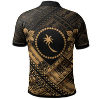 Chuuk Polynesian Polo Shirt Truk Gold Seal Camisole Hibiscus Style - Polynesian Pride
