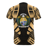 Nauru T Shirt Nauru Coat Of Arms Polynesian Tattoo Gold Style - Polynesian Pride