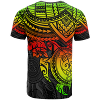 Polynesian T Shirt Polynesian Reggae Turtle Hibiscus - Polynesian Pride