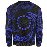 Cook Islands Polynesian Sweater - Blue Tribal Wave - Polynesian Pride