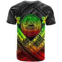 American Samoa T Shirt AS Reggae Seal Polynesian Patterns - Polynesian Pride