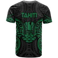 Tahiti Polynesian Custom T Shirt Tahiti Spirit Green - Polynesian Pride