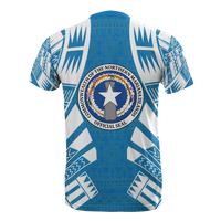 Northern Mariana Islands T Shirt C N M I Flag Polynesian Tattoo Blue Style - Polynesian Pride