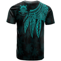 Tuvalu Custom T Shirt Polynesian Wings (Turquoise) - Polynesian Pride