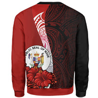Niue Polynesian Sweater - Coat Of Arm With Hibiscus - Polynesian Pride