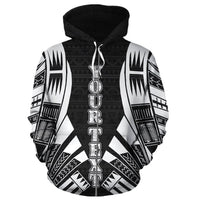 Nauru Polynesian Custom Zip up Hoodie Black Tattoo - Polynesian Pride
