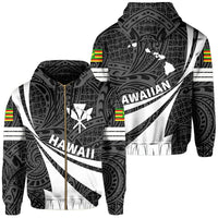 Kanaka Polynesian Zipper Hoodie White Doma Style Unisex White - Polynesian Pride