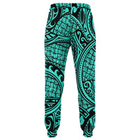 Polynesian Maori Lauhala Turquoise Joggers - Polynesian Pride