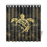 Hawaii Turtle Kanaka Golden Shower Curtain - Polynesian Pride