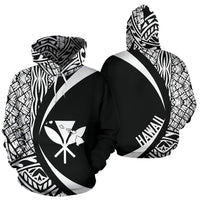 Kanaka Hawaii Map White Polynesian Hoodie Circle Style Unisex Art - Polynesian Pride