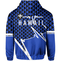 Kakau Hawaii In My Heartbeat Flag of Hawaii Hoodie Blue - Polynesian Pride