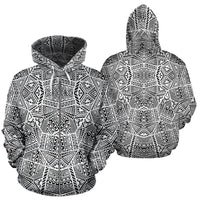 Polynesian Zip up Hoodie Tribal 07 Unisex White - Polynesian Pride
