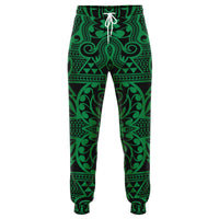 Polynesian Kakau Turtle Green Joggers Unisex Green - Polynesian Pride