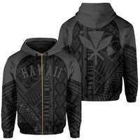 Hawaii Nei Hoodie Zip up Polynesian Grey Unisex Blue - Polynesian Pride