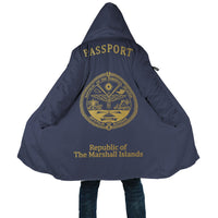 Marshall Islands All Over Print Cloak - Passport Version Unisex Blue - Gold - Polynesian Pride