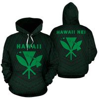 Hawaii Kanaka Polynesian Hoodie Green Unisex Red - Polynesian Pride