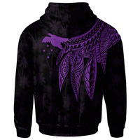 Papua New Guinea Zip up Hoodie Polynesian Wings (Purple) - Polynesian Pride