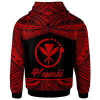 Hawaii Polynesian Zip Hoodie Hawaii Pride Red Version - Polynesian Pride