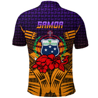 Samoa Polo Shirt Hibiscus With Tribal LT12 - Polynesian Pride