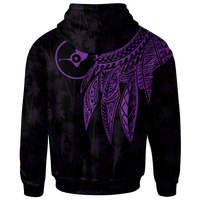 Yap Custom Zip up Hoodie Polynesian Wings (Purple) - Polynesian Pride