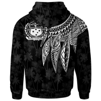 Samoa Zip up Hoodie Polynesian Wings (White) - Polynesian Pride