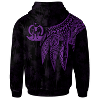 Vanuatu Zip up Hoodie Polynesian Wings (Purple) - Polynesian Pride