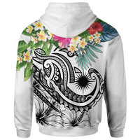 Marshall Islands Polynesian Zip up Hoodie Summer Plumeria (Turquoise) - Polynesian Pride