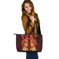 Pohnpei Large Leather Tote - Tribal Tuna Fish - Polynesian Pride