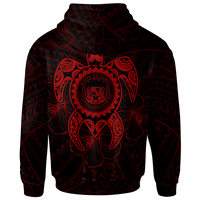 Hawaii Polynesian Hoodie Vintage Polynesian Turtle (Red) - Polynesian Pride