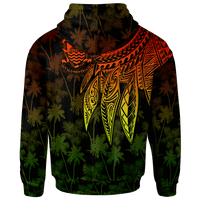 Tuvalu Zip up Hoodie Polynesian Wings (Reggae) - Polynesian Pride