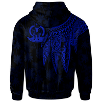 Vanuatu Zip up Hoodie Polynesian Wings (Blue) - Polynesian Pride