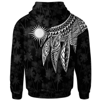 Marshall Islands Custom Zip up Hoodie Polynesian Wings (White) - Polynesian Pride