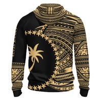 Chuuk Hoodie Micronesia Gold Patterns With Coat of Arms - Polynesian Pride