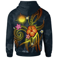 Marshall Islands Polynesian Custom Zip up Hoodie Legend of Marshall Islands (Blue) - Polynesian Pride