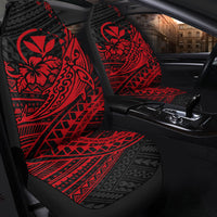 Hawaii Humpback Whale With Hibiscus Tribal Red Car Seat Covers - LT12 - Polynesian Pride