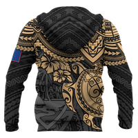 Guam Polynesian Hoodie Golden Turtle - Polynesian Pride