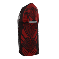 New Caledonia T Shirt New Caledonia Coat Of Arms Polynesian Tattoo Red Style - Polynesian Pride