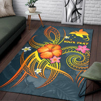 Papua New Guinea Polynesian Personalised Area Rug - Legend of Papua New Guinea (Blue) - Polynesian Pride