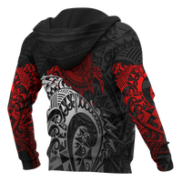 Polynesian Hawaii Hoodie (Zip up) Polynesian Turtle (Red) - Polynesian Pride