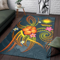 Marshall Islands Polynesian Area Rug - Legend of Marshall Islands (Blue) - Polynesian Pride