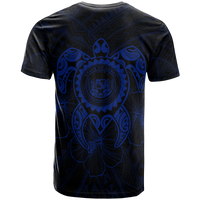 Hawaii Polynesian Custom T Shirt Vintage Polynesian Turtle (Blue) - Polynesian Pride